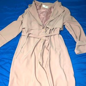 Womens pink trench coat - small
